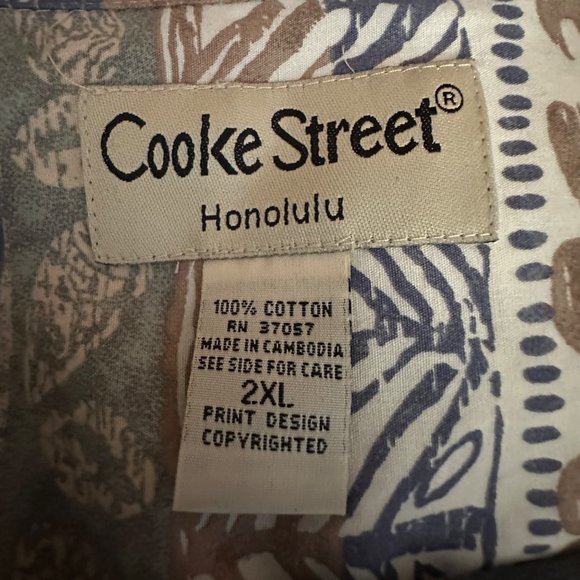 Cooke Street Honolulu Y2K men’s size 2XL green print button front shirt - Picture 4 of 8